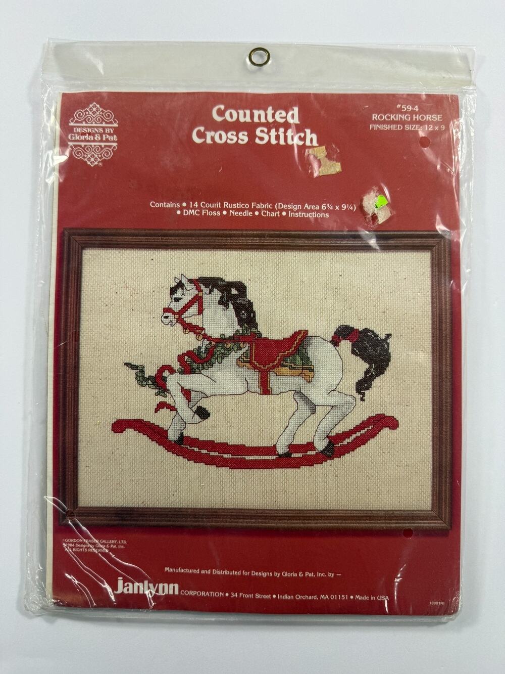 Vintage Janlynn Designs by Gloria & Pat Counted Cross Stitch Kit "Rocking Horse"